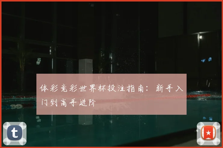 体彩竞彩世界杯投注指南：新手入门到高手进阶